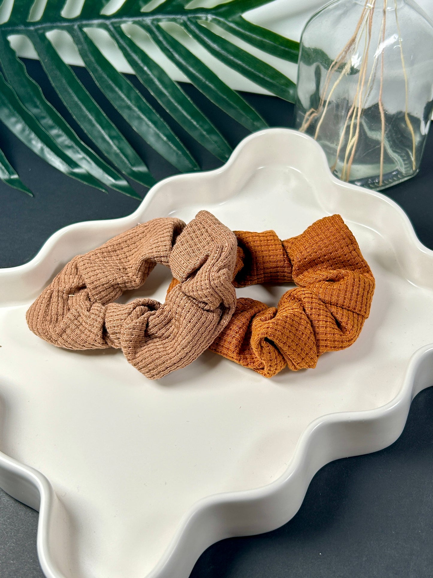 2-Pcs Waffle Knit Assorted Scrunchie Set