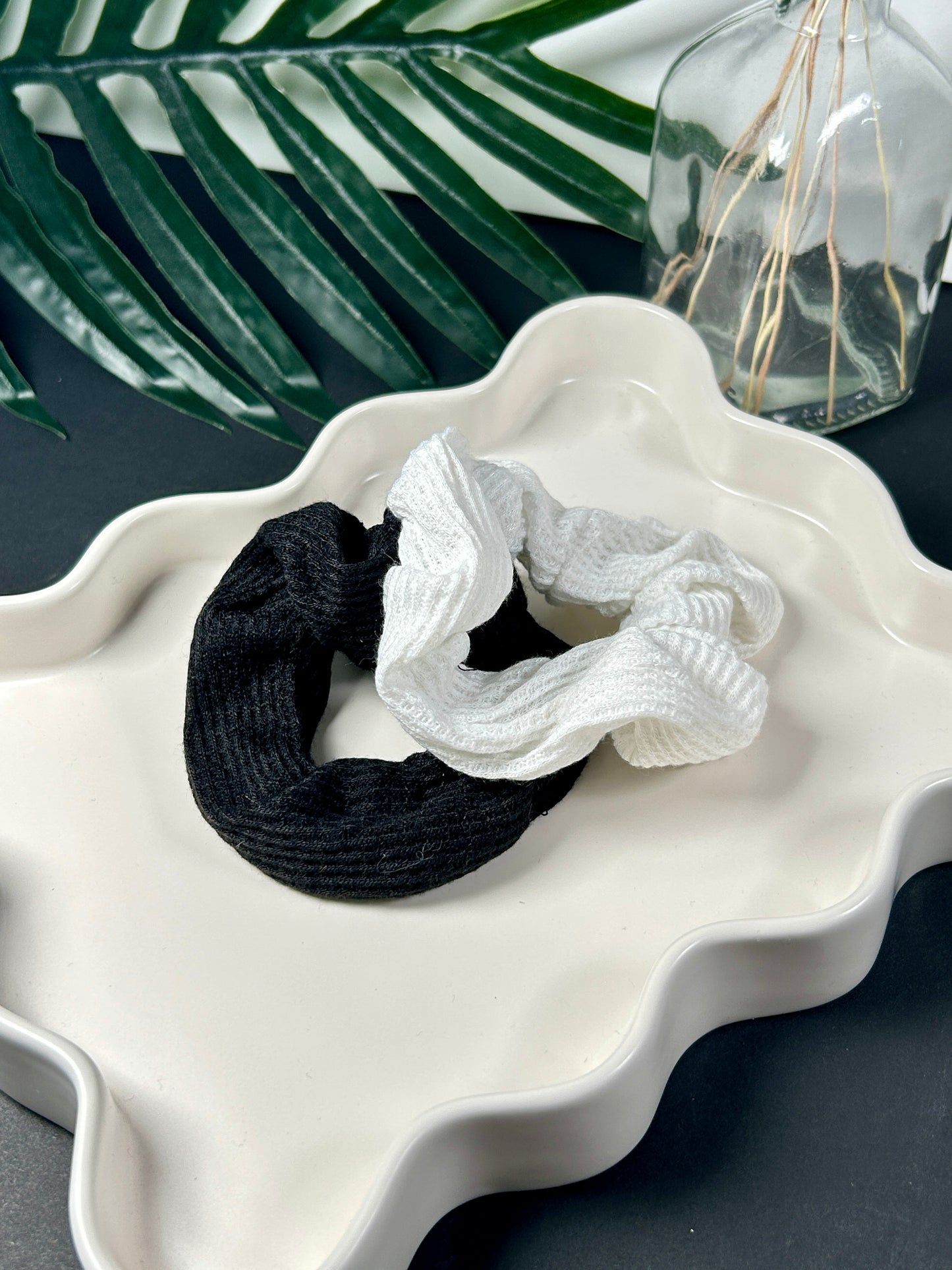 2-Pcs Waffle Knit Assorted Scrunchie Set