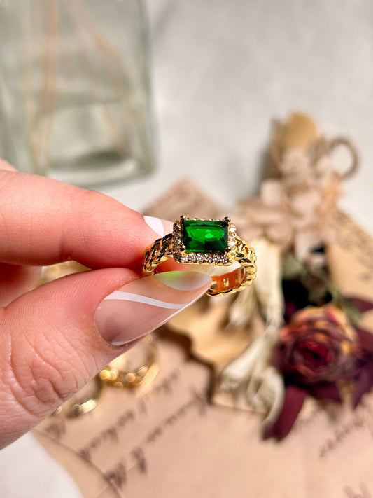 Emerald Cut Ring - Adjustable