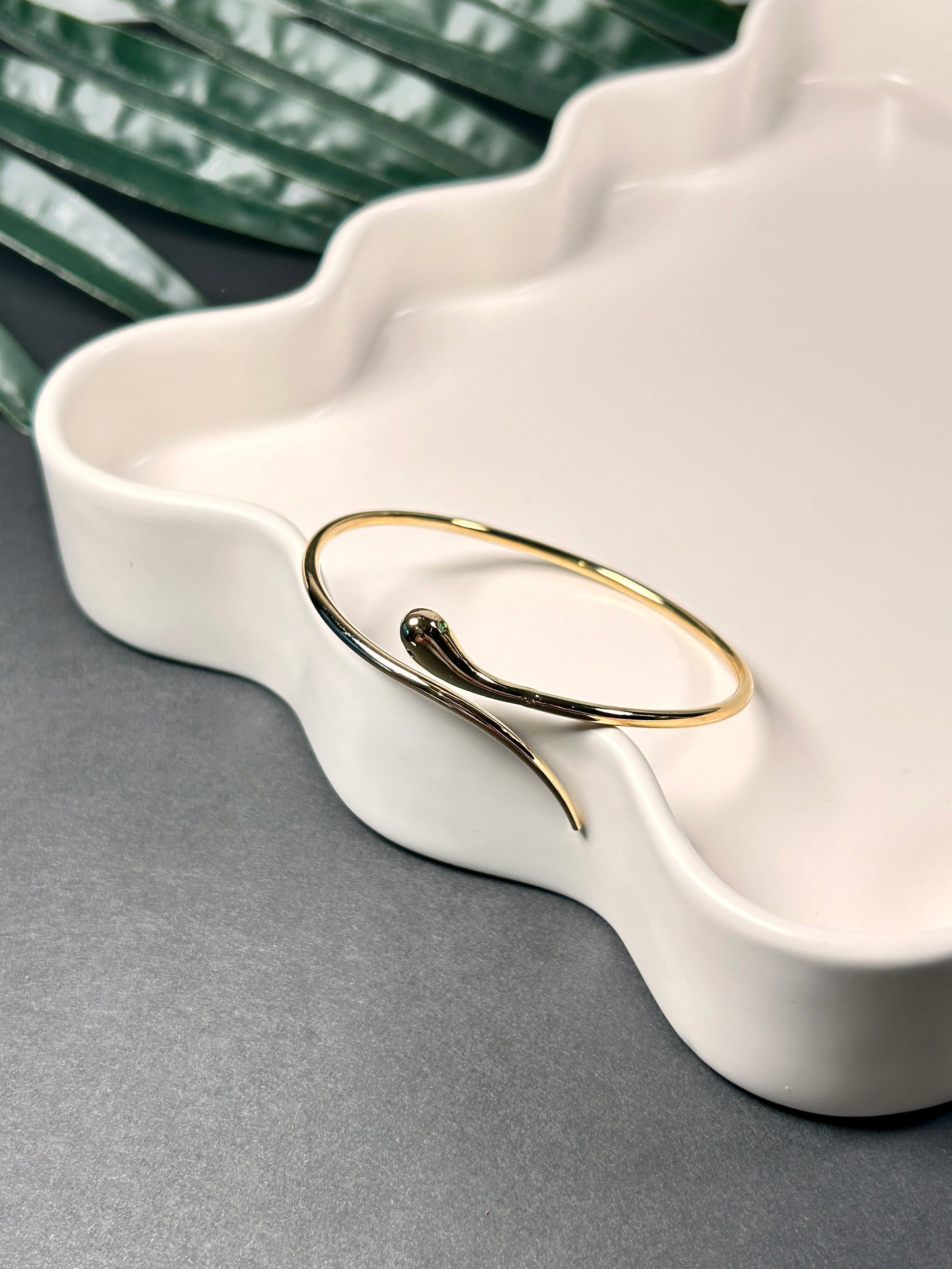 Gold Snake Bangle Bracelet